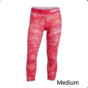 Nike Girls Pro HyperCool Capris M Sunblush Light Fusion Workout Leggins M NWOT